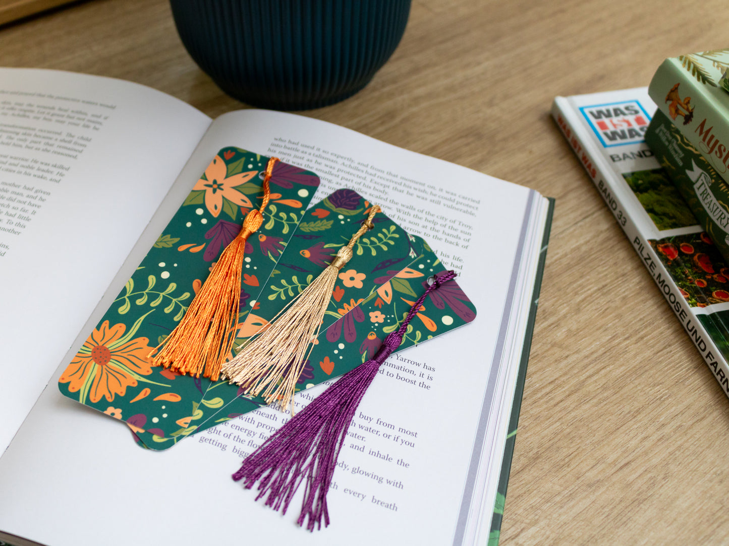 Autumnal Flower Bookmark with Tassel