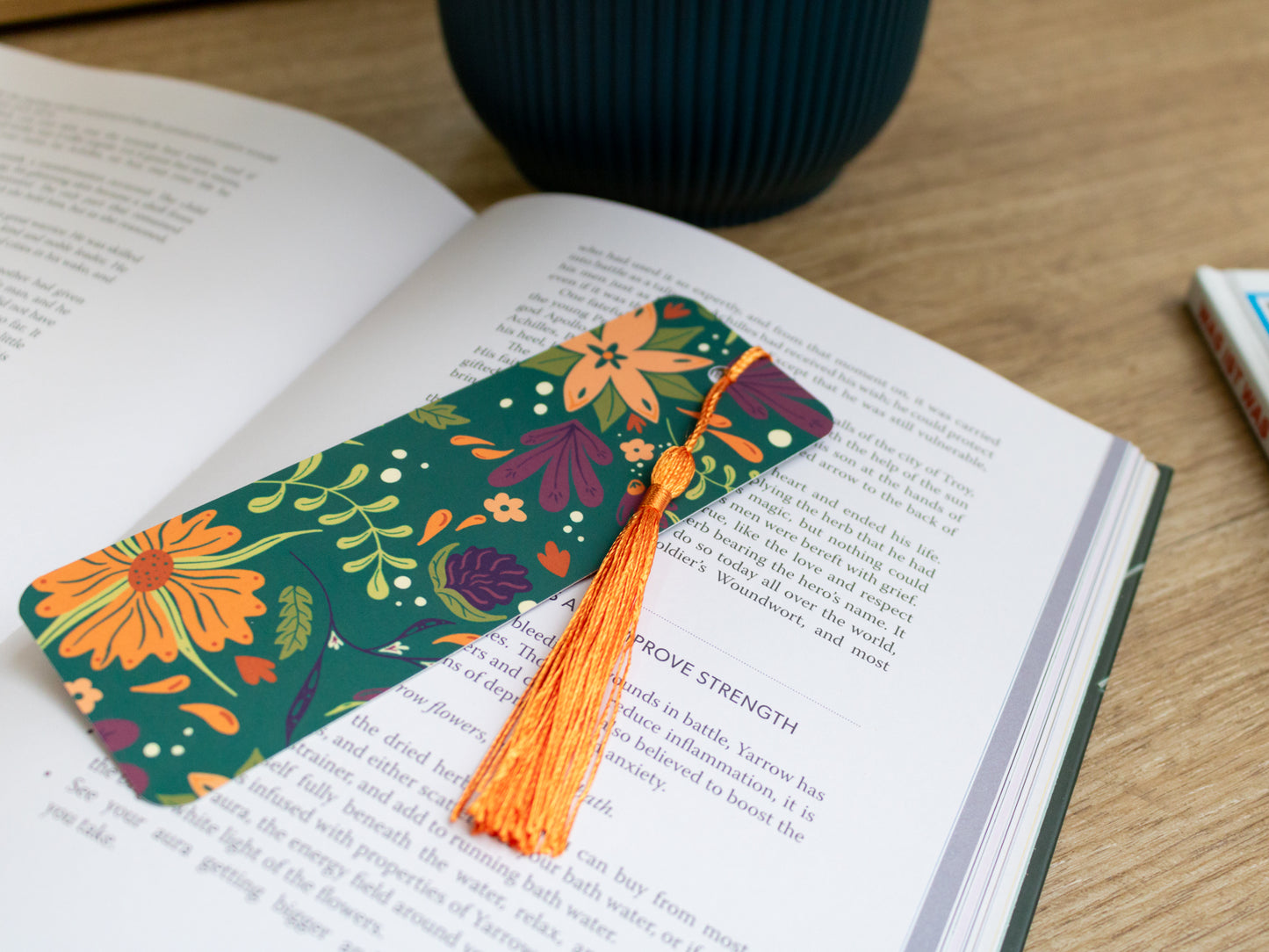 Autumnal Flower Bookmark with Tassel