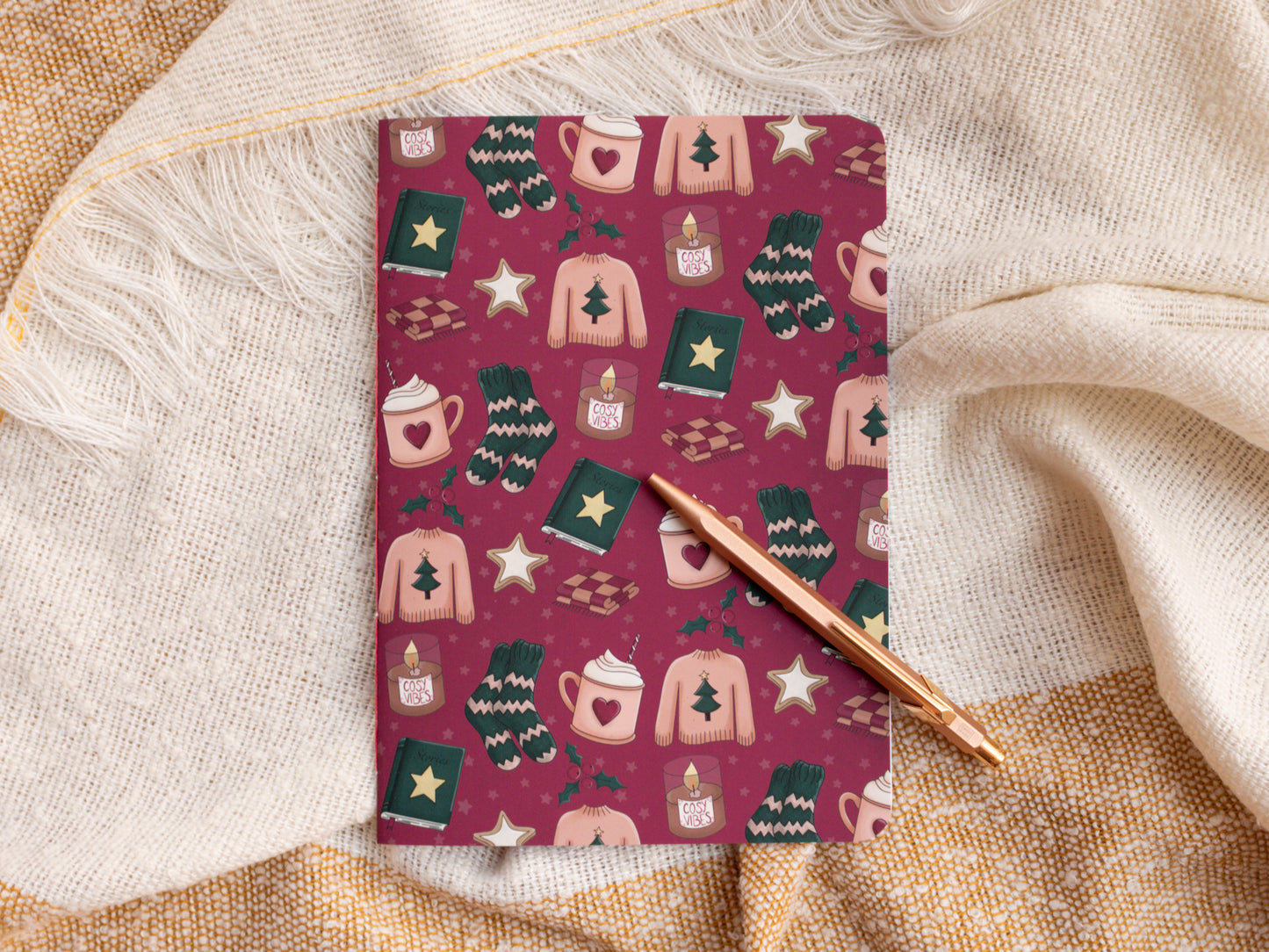 A5 Handmade Notebook with Cosy Winter Design