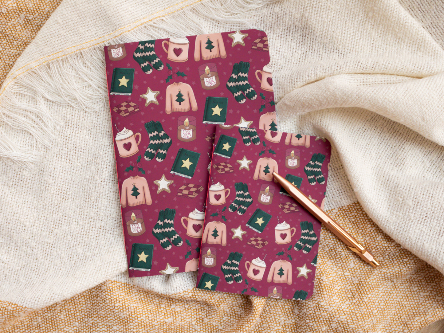 A5 Handmade Notebook with Cosy Winter Design