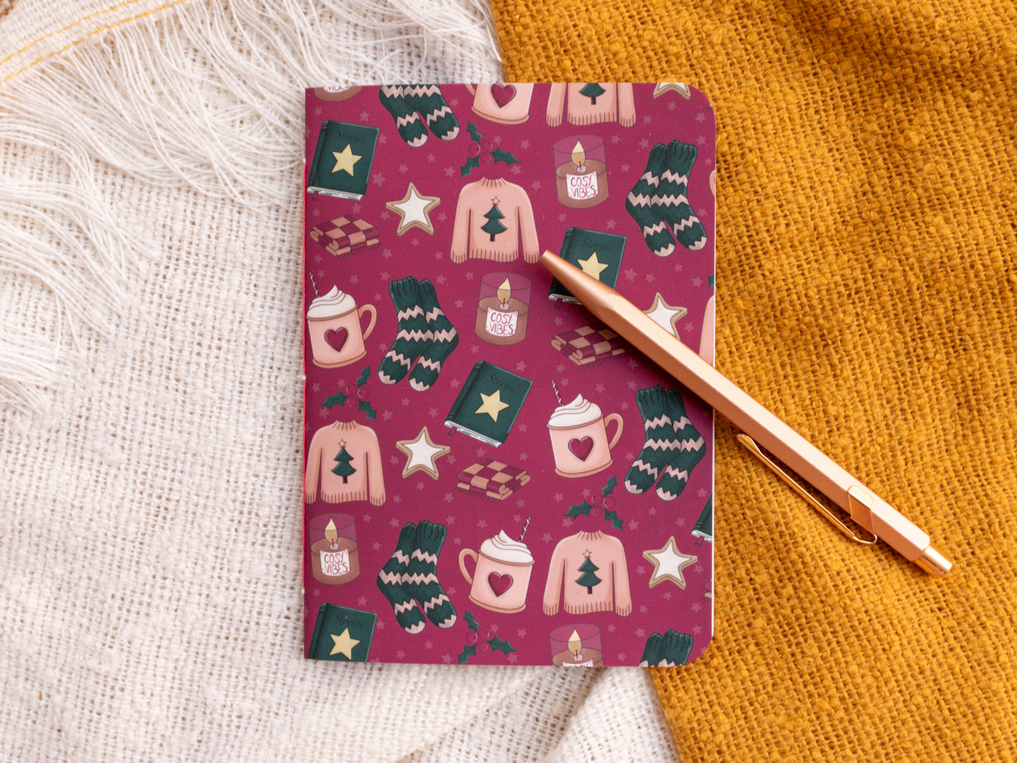 A6 Handmade Notebook with Cosy Winter Design