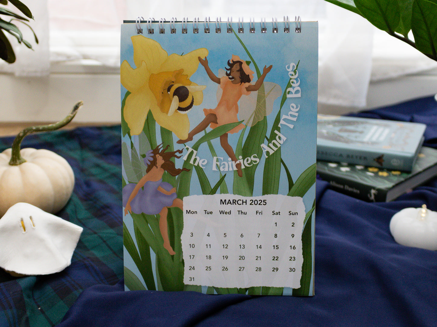 2025 Fairytale Desk Calendar - March page - The Fairies And The Bees