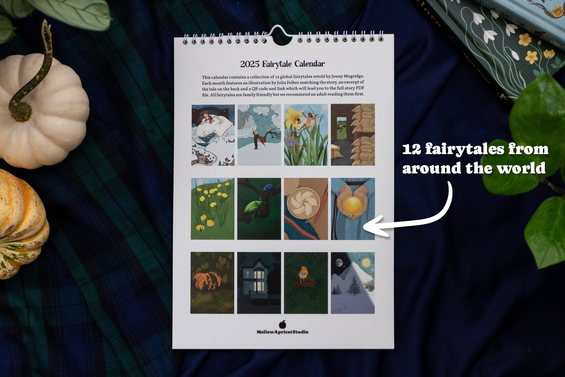 2025 Fairytale Wall Calendar - overview of monthly designs