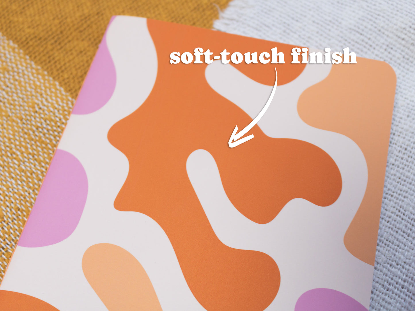 A5 Handmade Notebook with Abstract Design - soft-touch finish