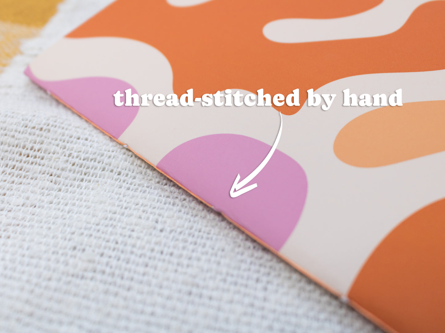 A5 Handmade Notebook with Abstract Design - thread-stitched by hand