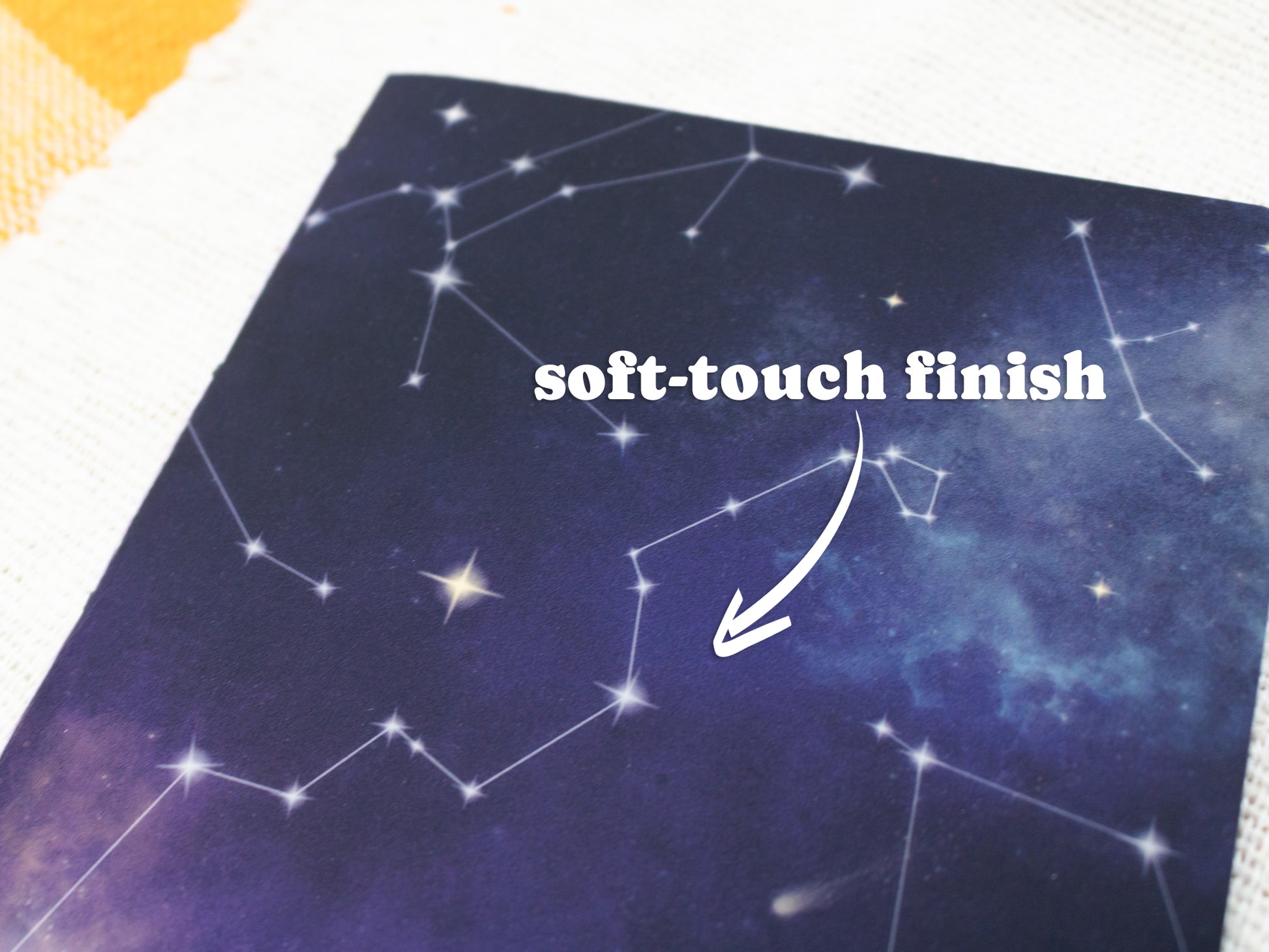 A5 Handmade Notebook with Cosmic Design - soft-touch finish