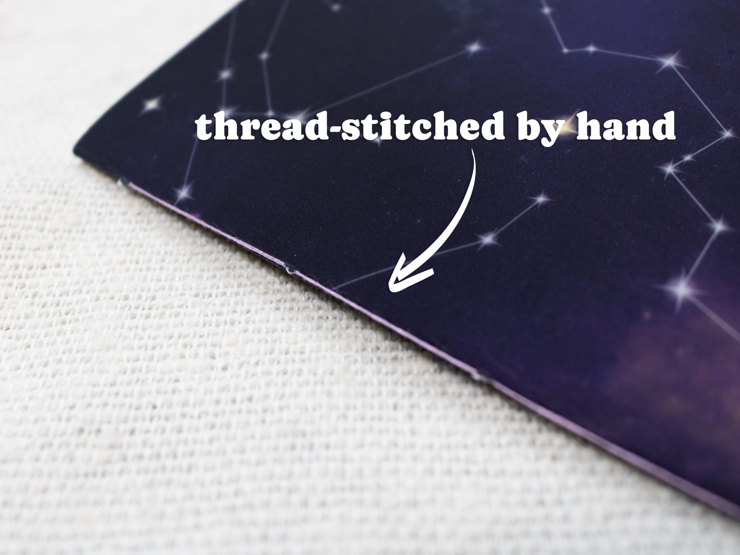 A5 Handmade Notebook with Cosmic Design - thread-stitched by hand