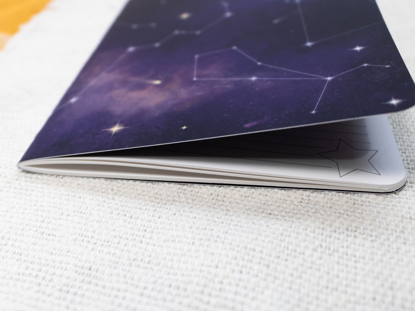 A5 Handmade Notebook with Cosmic Design - close up