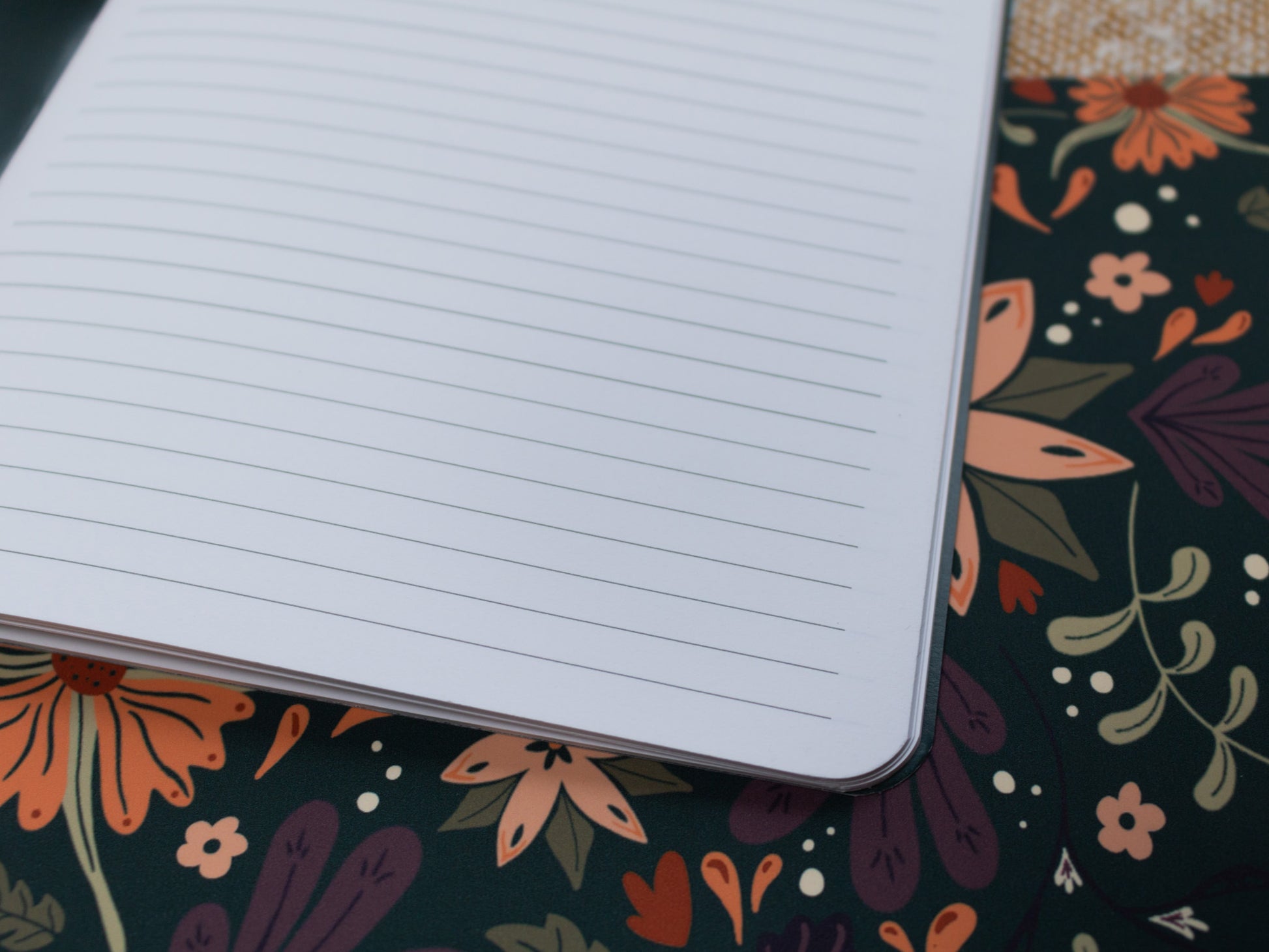 A5 Handmade Notebook with Autumnal Floral Design - ruled