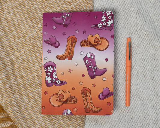 A5 Handmade Soft Cover Notebook with Cowboy Pattern