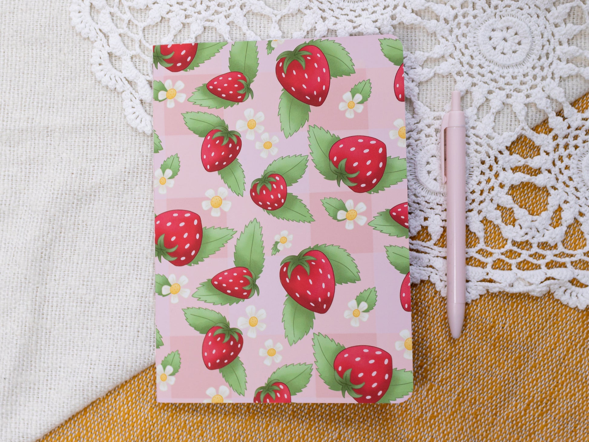 A5 Handmade Notebook with Strawberry Design