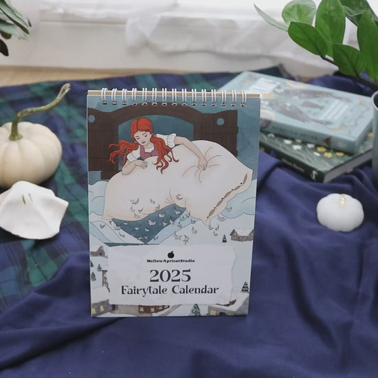 2025 Fairytale Desk Calendar - video flipping through pages