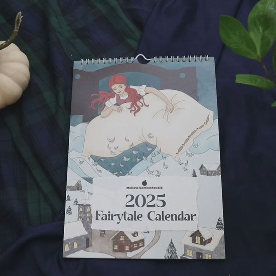 2025 Fairytale Wall Calendar - video flipping through pages