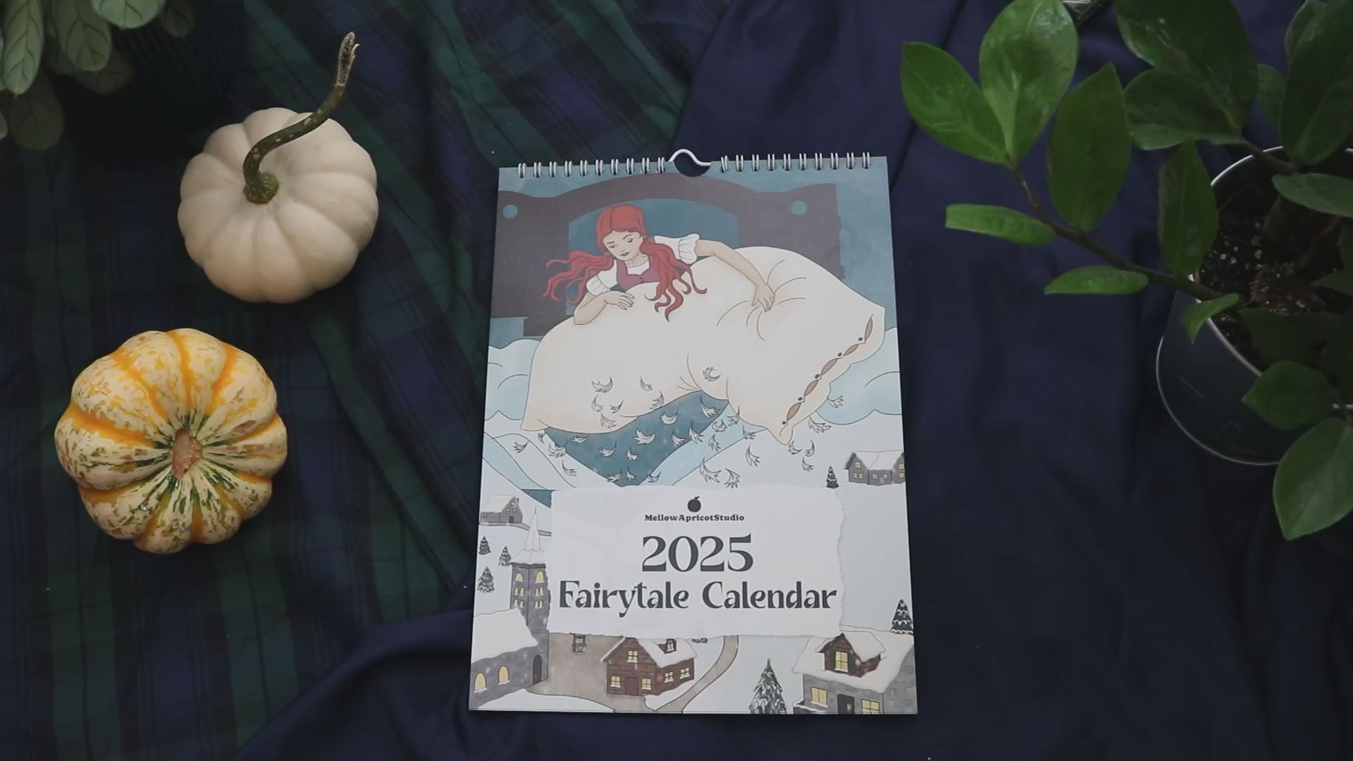 2025 Fairytale Wall Calendar - video flipping through pages