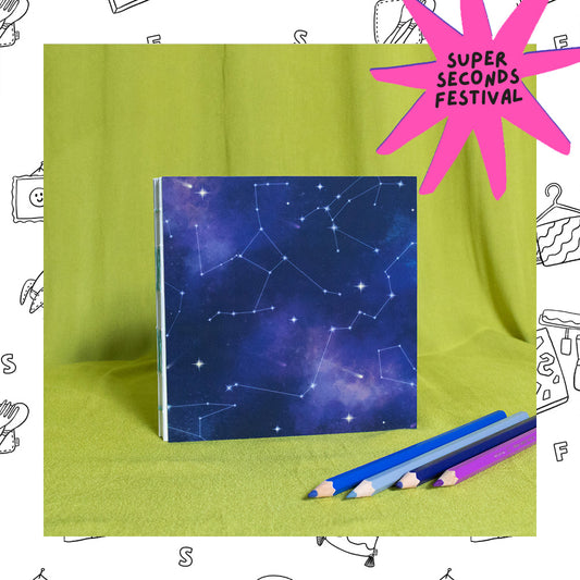 Imperfect Square Hardcover Sketchbook with Cosmic Design