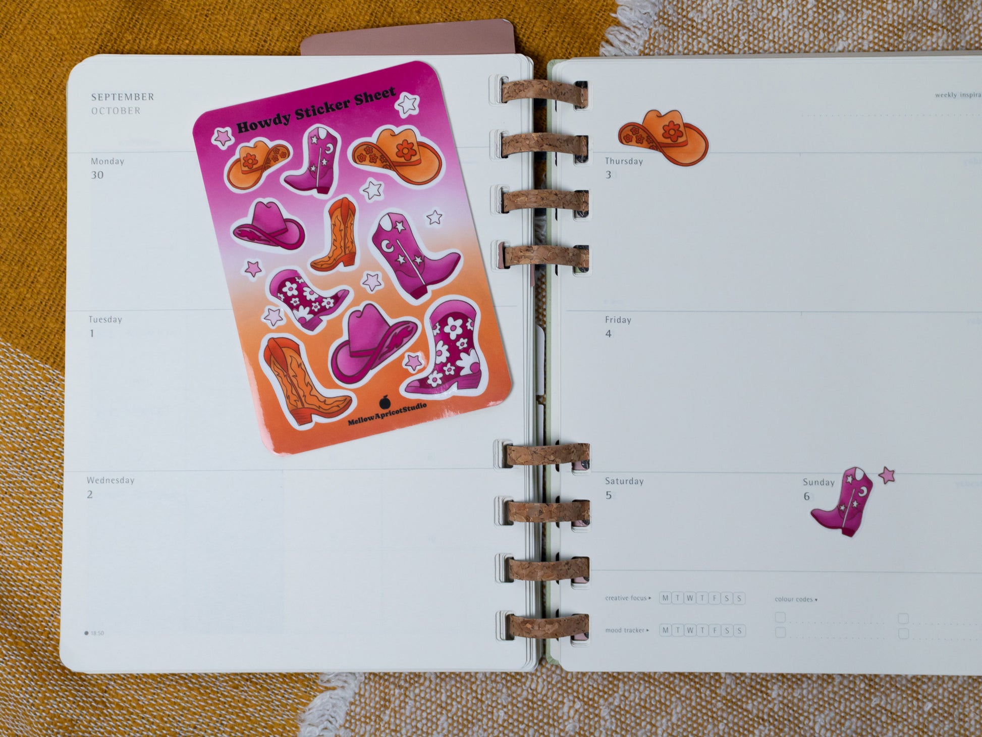 Sticker Sheet - Howdy on planner