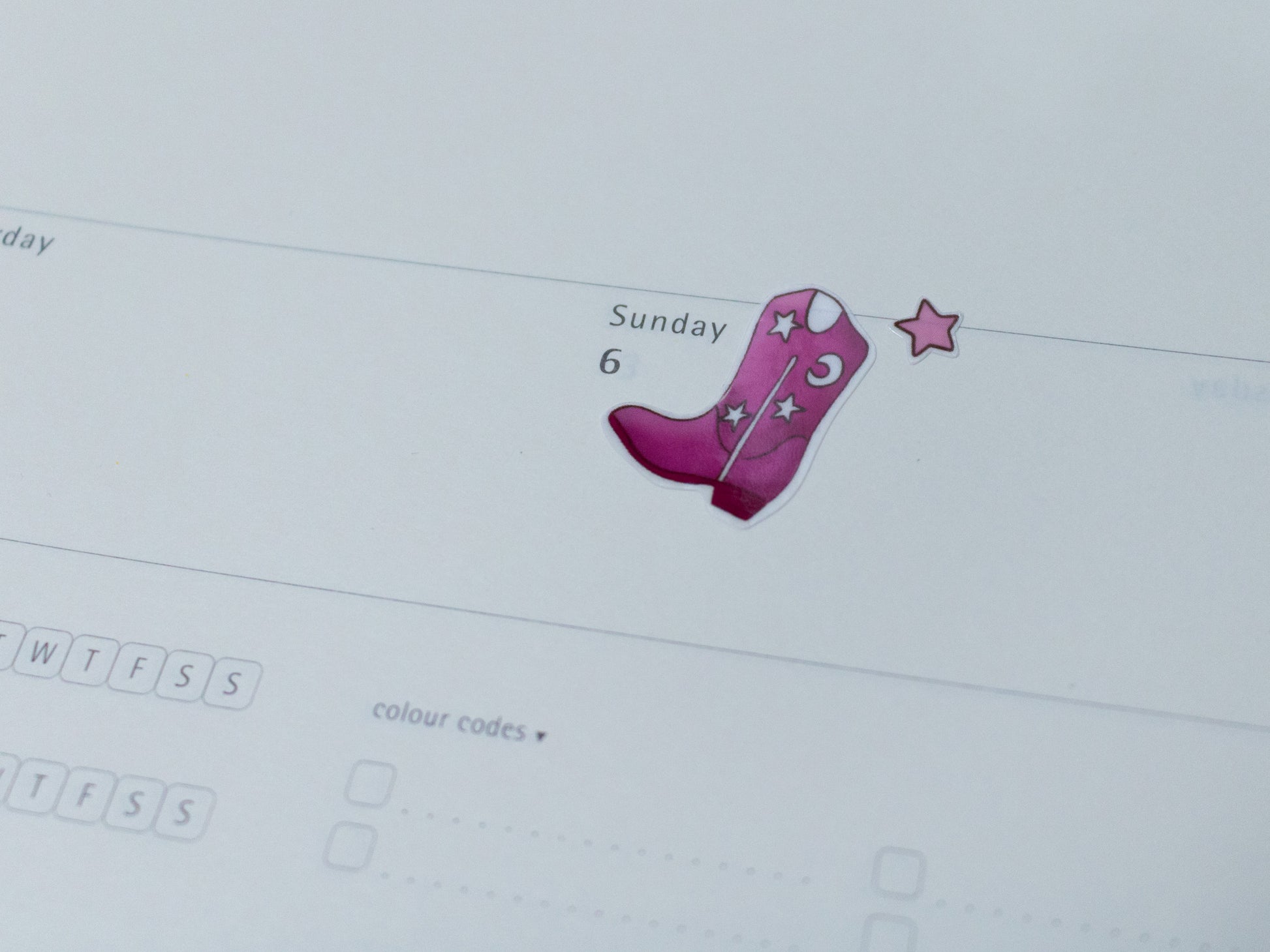 Sticker Sheet - Howdy - individual pink boot and star stickers